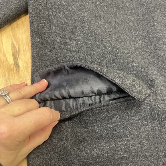 Vintage Towncraft 100% Wool Overcoat Topcoat 44L Dark Gray Mens 44L Old Money - Picture 7 of 16